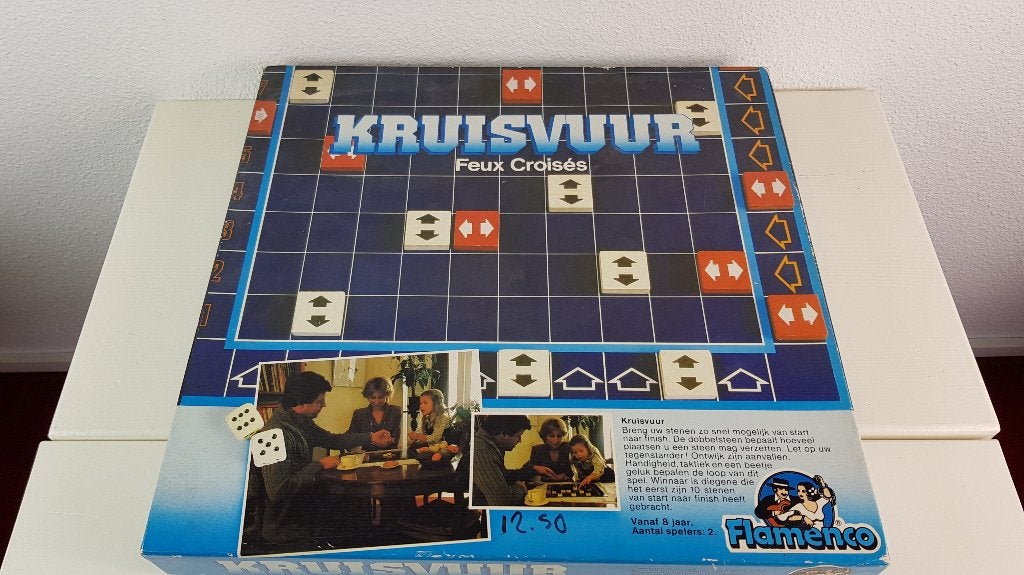 Kruisvuur bordspel, vintage Flamenco. 6A8, Hobby en Vrije tijd, Tweedehands verkoop, Tweedehands verkoop, Gebruikt, Ophalen of Verzenden