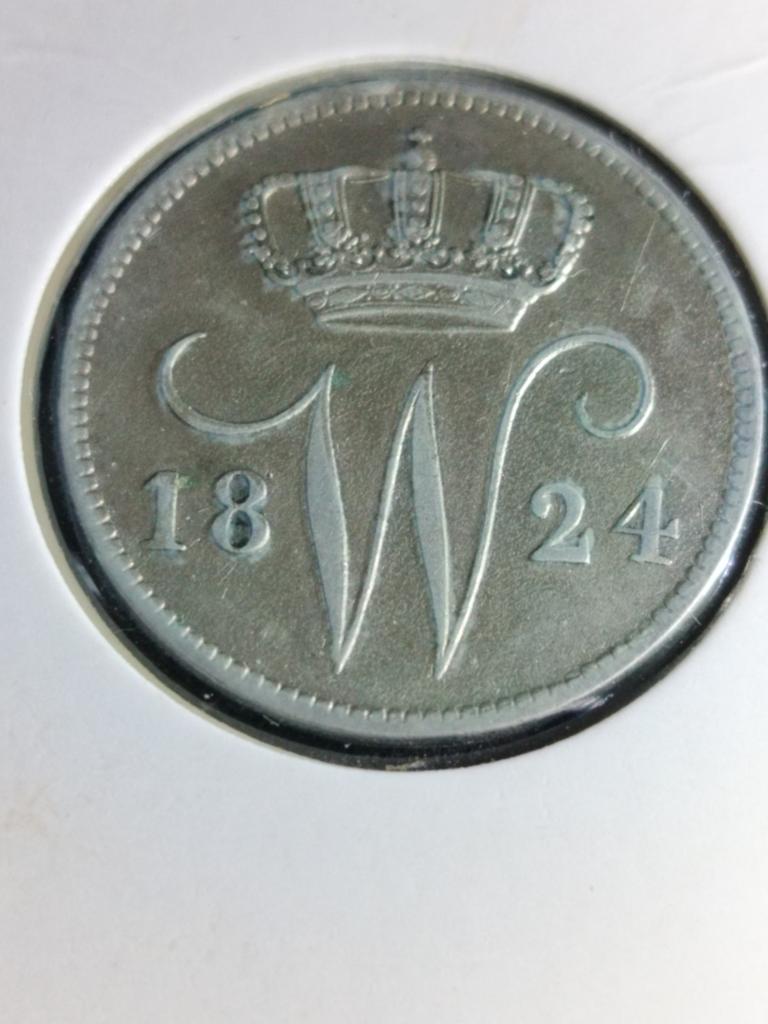 25 cent 1824 Brussel Willem 1, Postzegels en Munten, Munten | Nederland, Ophalen of Verzenden, Koning Willem I, 25 cent