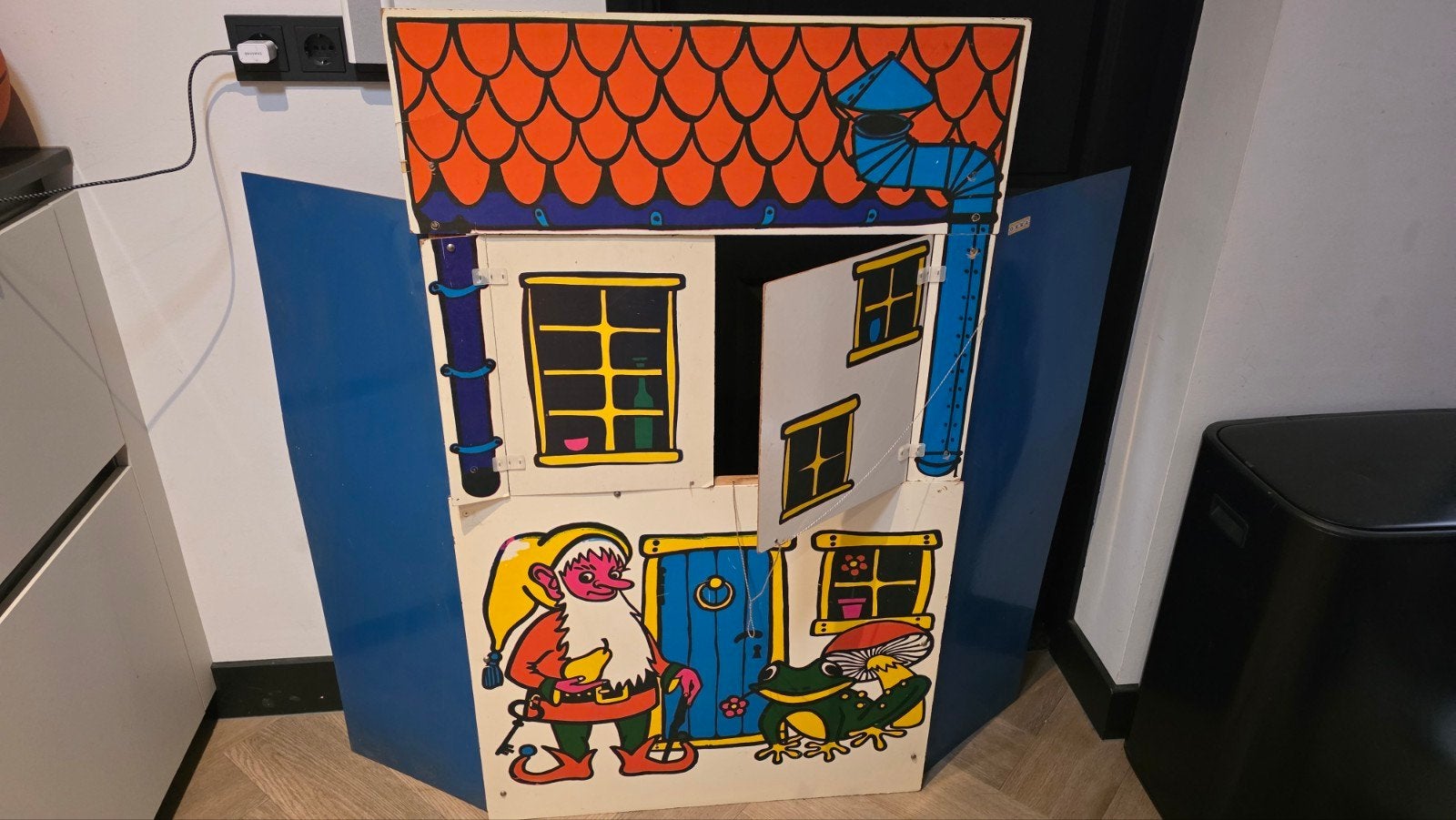 Vintage Poppenkast met Kabouter en Kikker jaren 70, Antiek en Kunst, Ophalen