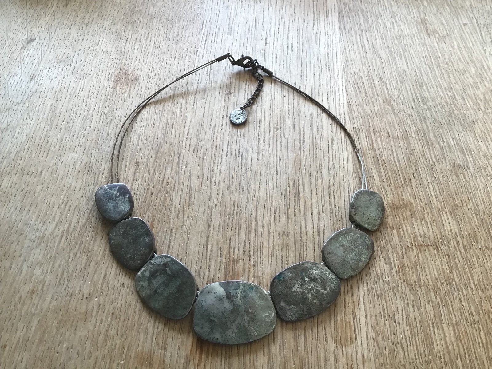 Metalen Marokkaanse ketting - 37 cm, Sieraden, Tassen en Uiterlijk, Kettingen, Ophalen of Verzenden, Gebruikt, Grijs, Overige materialen