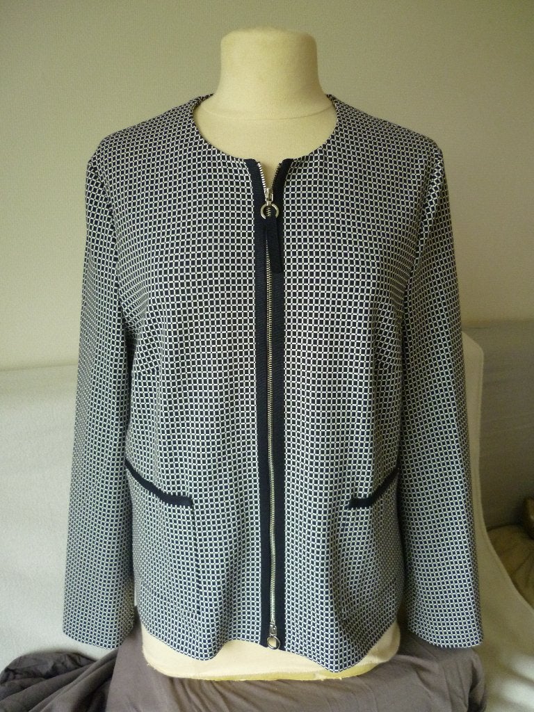 Gerry Weber jasje – blauw/wit ruitje – maat 44, Blauw, Maat 42/44 (L), Ophalen of Verzenden, Zo goed als nieuw