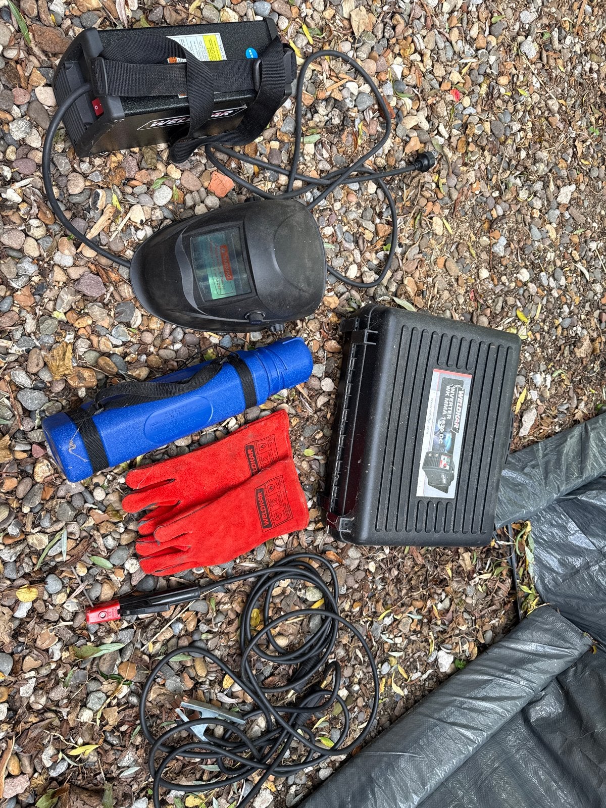 Weldkar lasapparaat met laskap en toebehoren, Doe-het-zelf en Verbouw, Ophalen, Gebruikt, Minder dan 150 ampère, Elektroden
