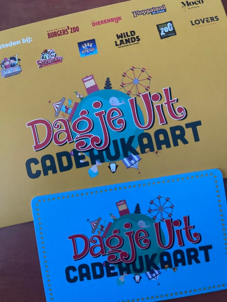 Dagje uit cadeaukaart 150€, Tickets en Kaartjes, Drie personen of meer, Ticket of Toegangskaart
