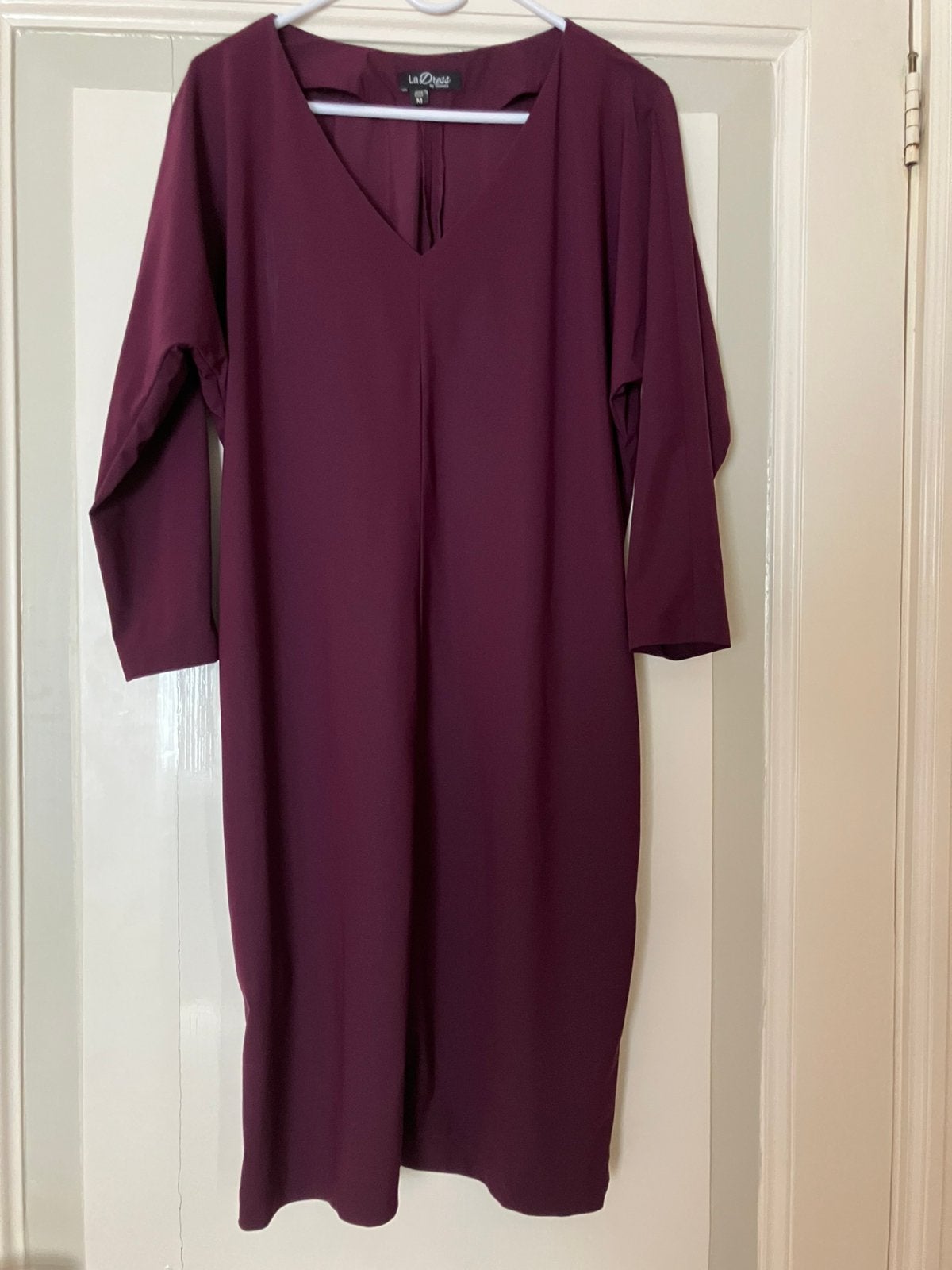 Ladress jurk M met mankement, Ophalen of Verzenden, Gedragen, Paars, Knielengte