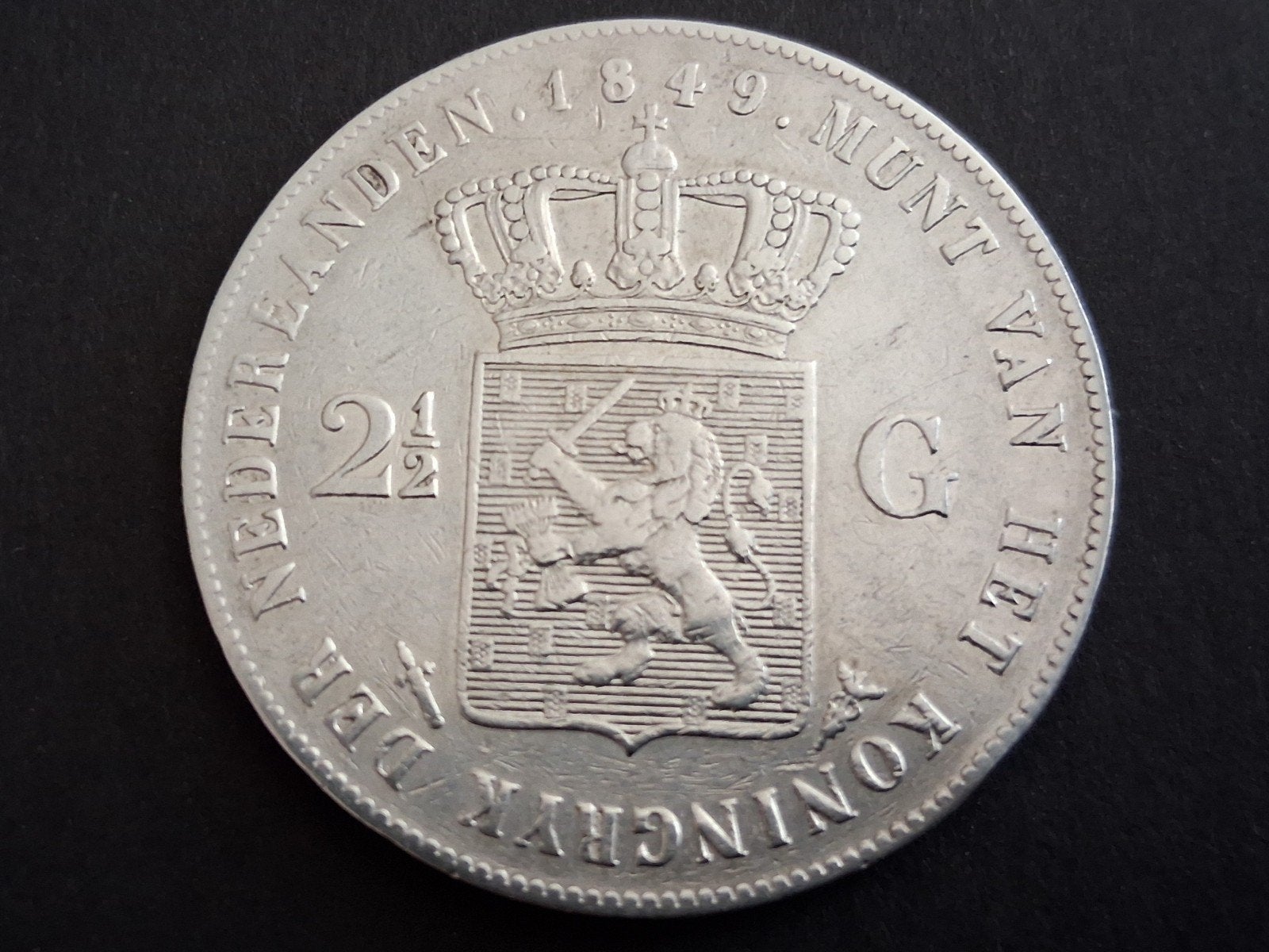 Willem 2 rijksdaalder 1849 ZF, Postzegels en Munten, Zilver, Ophalen of Verzenden, Losse munt, 2½ gulden