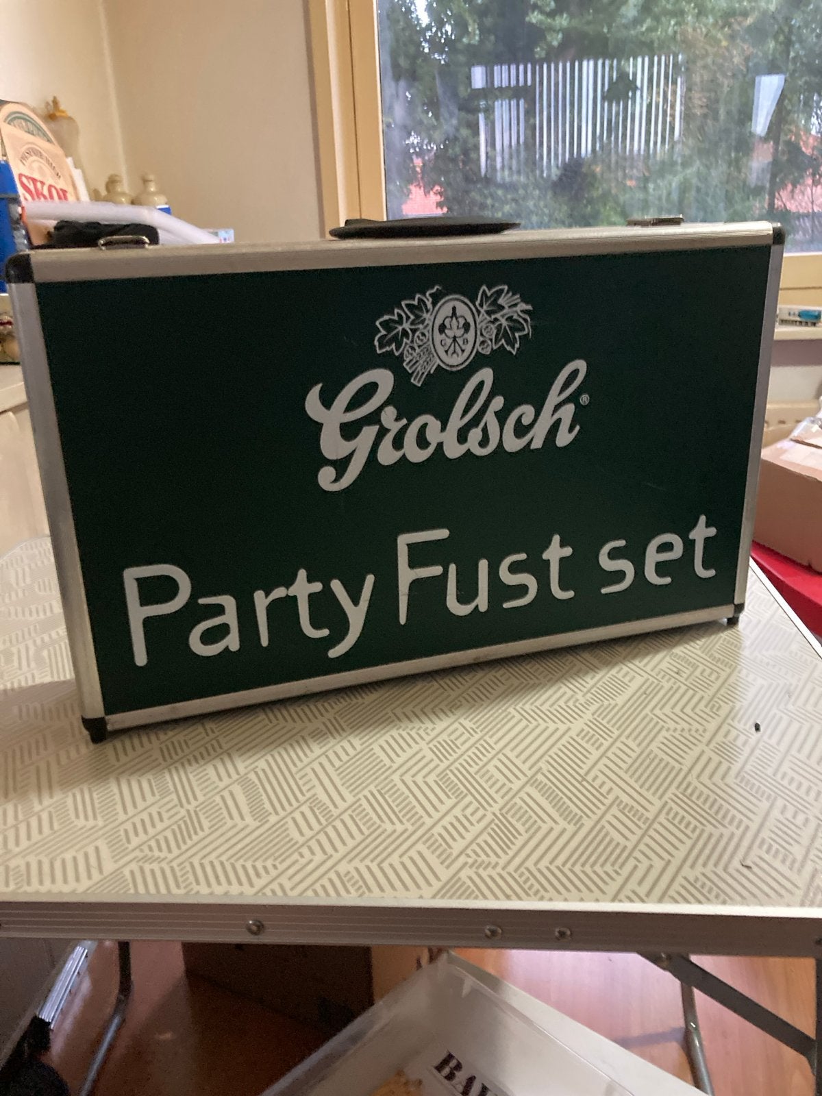 Grolsch Party Fust set - Compleet en in goede staat, Ophalen, Metaal, Overige merken, Groen