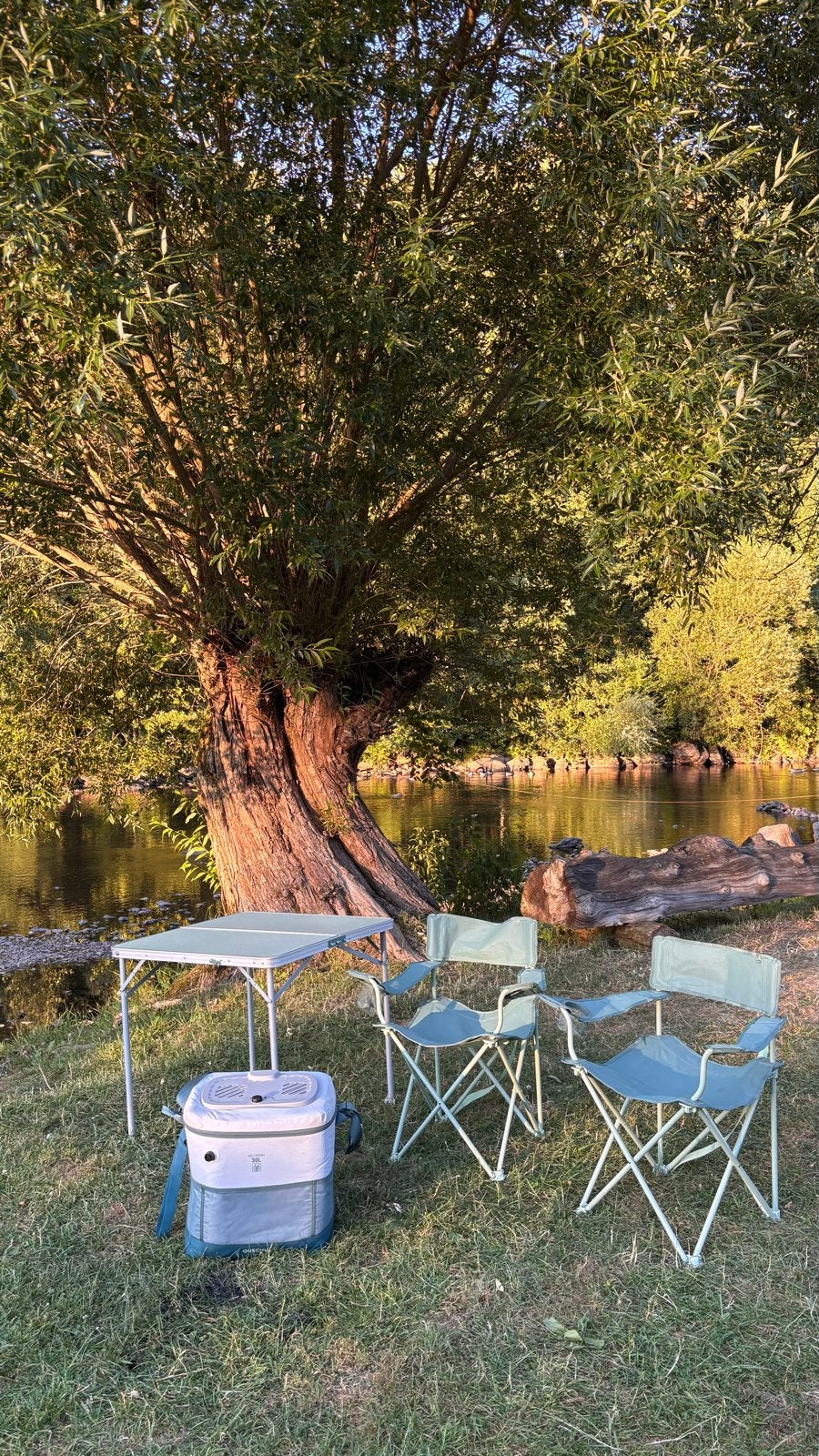 Campingtafel , elektrische koelkast en Stoelen Set -, Ophalen, Zo goed als nieuw, Campingtafel