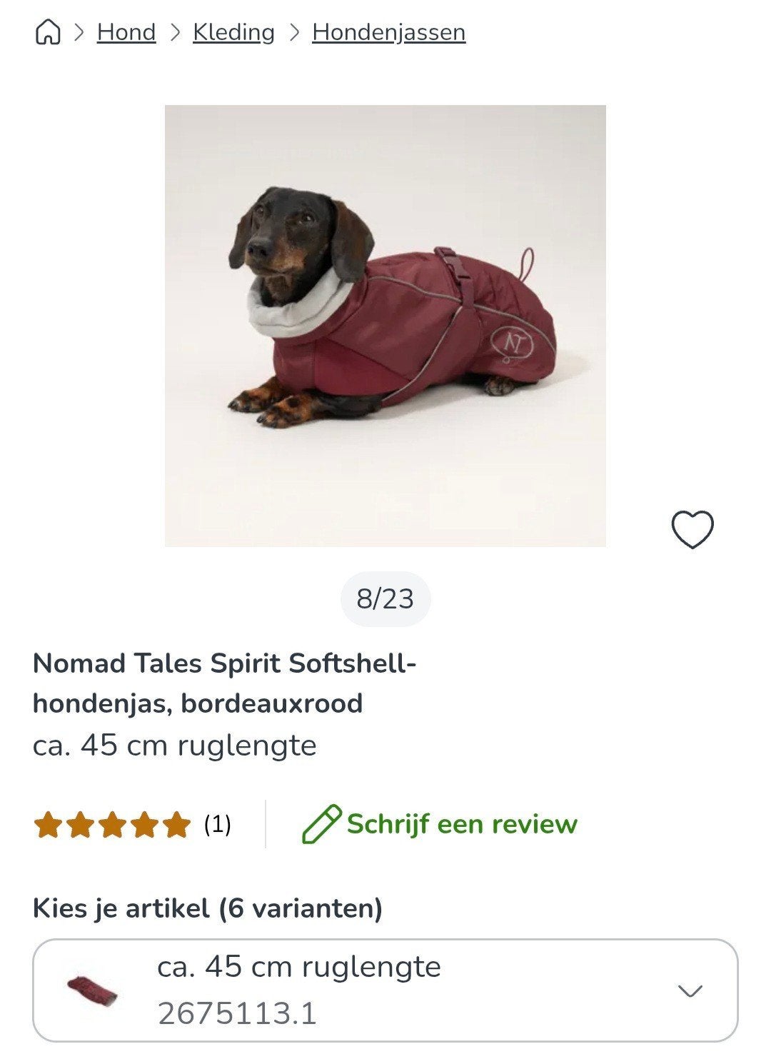 Softshell teckel hondenjas 45 cm lang NIEUW!!!!, Dieren en Toebehoren, Ophalen of Verzenden, Nieuw