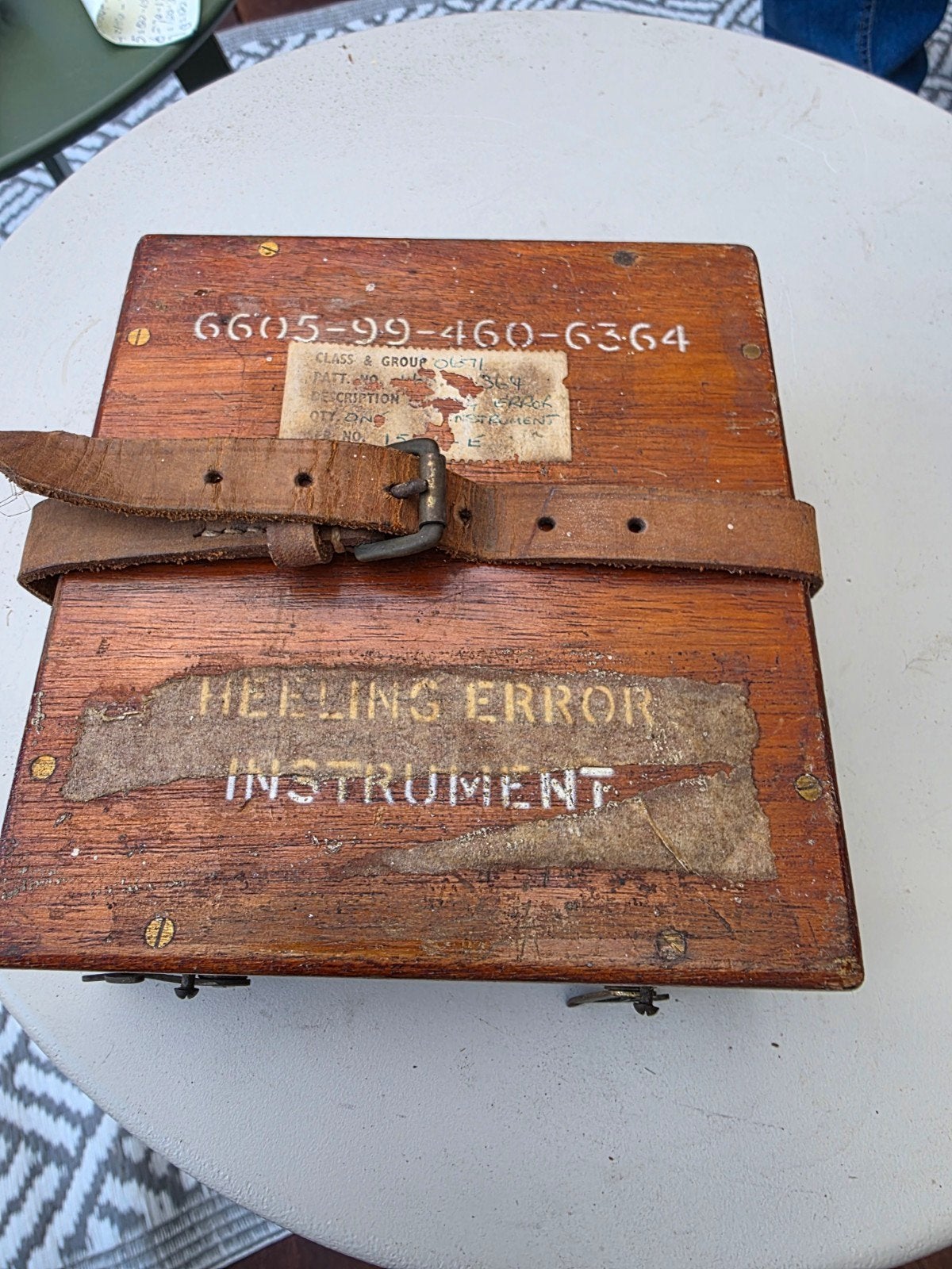 Vintage Helling Error Instrument in houten kist, Antiek en Kunst, Ophalen