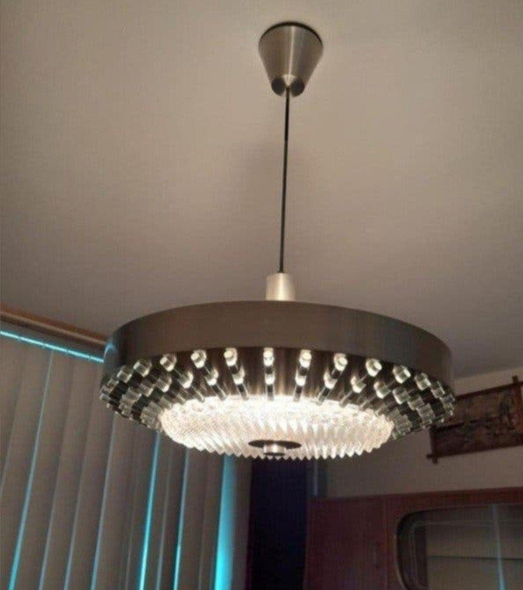 Mid century/ space age vintage lamp, jaren 60, Ophalen, Glas