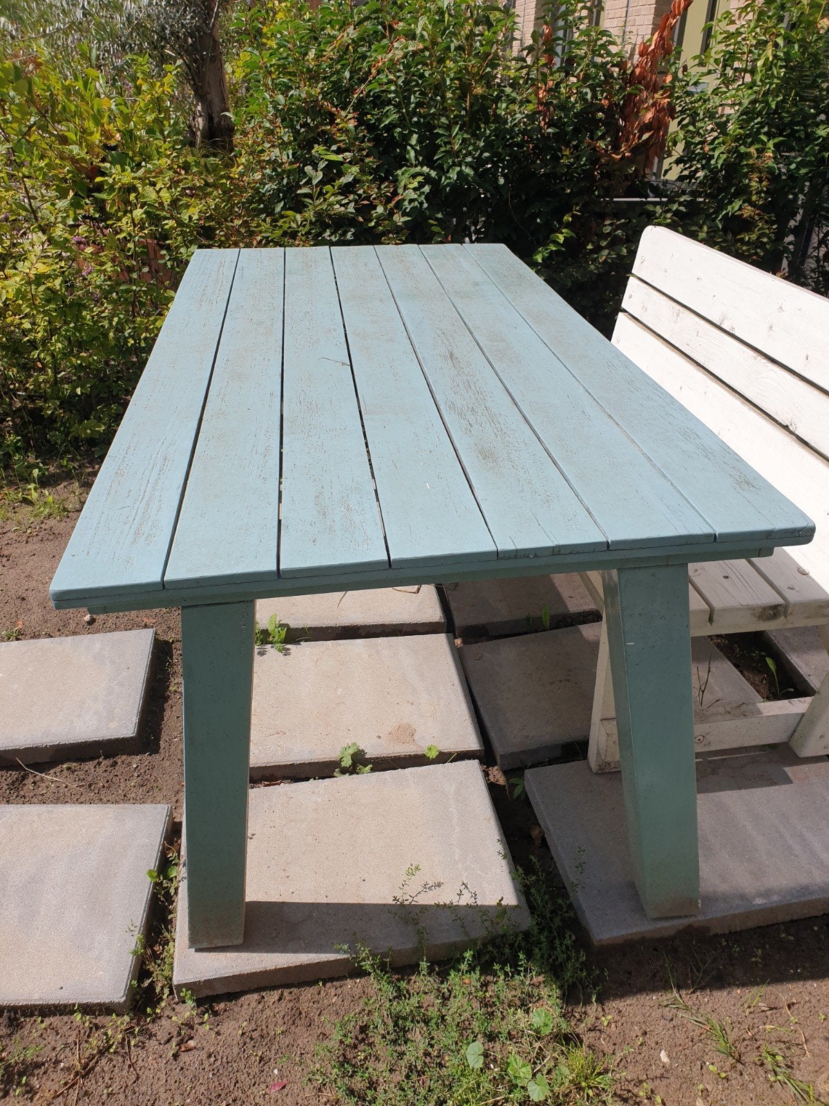 Tuintafel, Tuin en Terras, Ophalen, Gebruikt, Rechthoekig, Hout