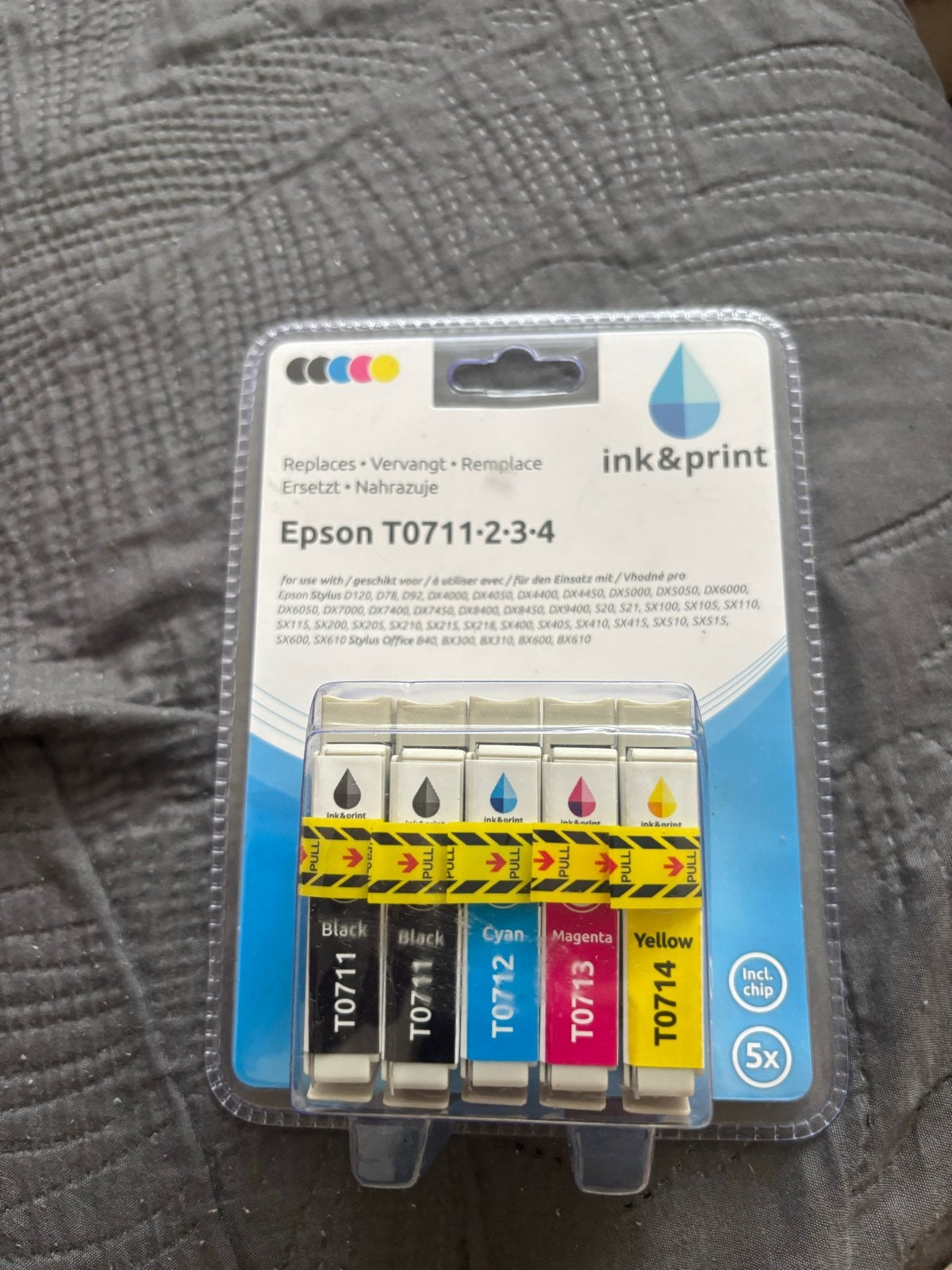Nieuwe Epson T0711-2-3-4 inktcartridges (5 stuks), Computers en Software, Ophalen of Verzenden, Nieuw
