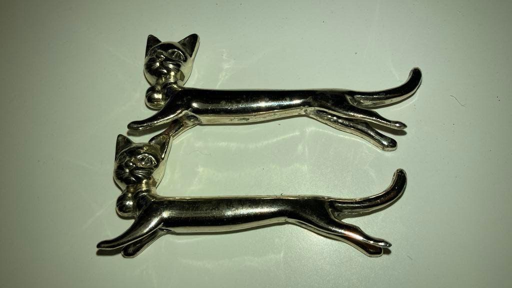 2 Messenleggers poes verzilverde Prijs is 4,95 per stuk, Antiek en Kunst, Verzenden