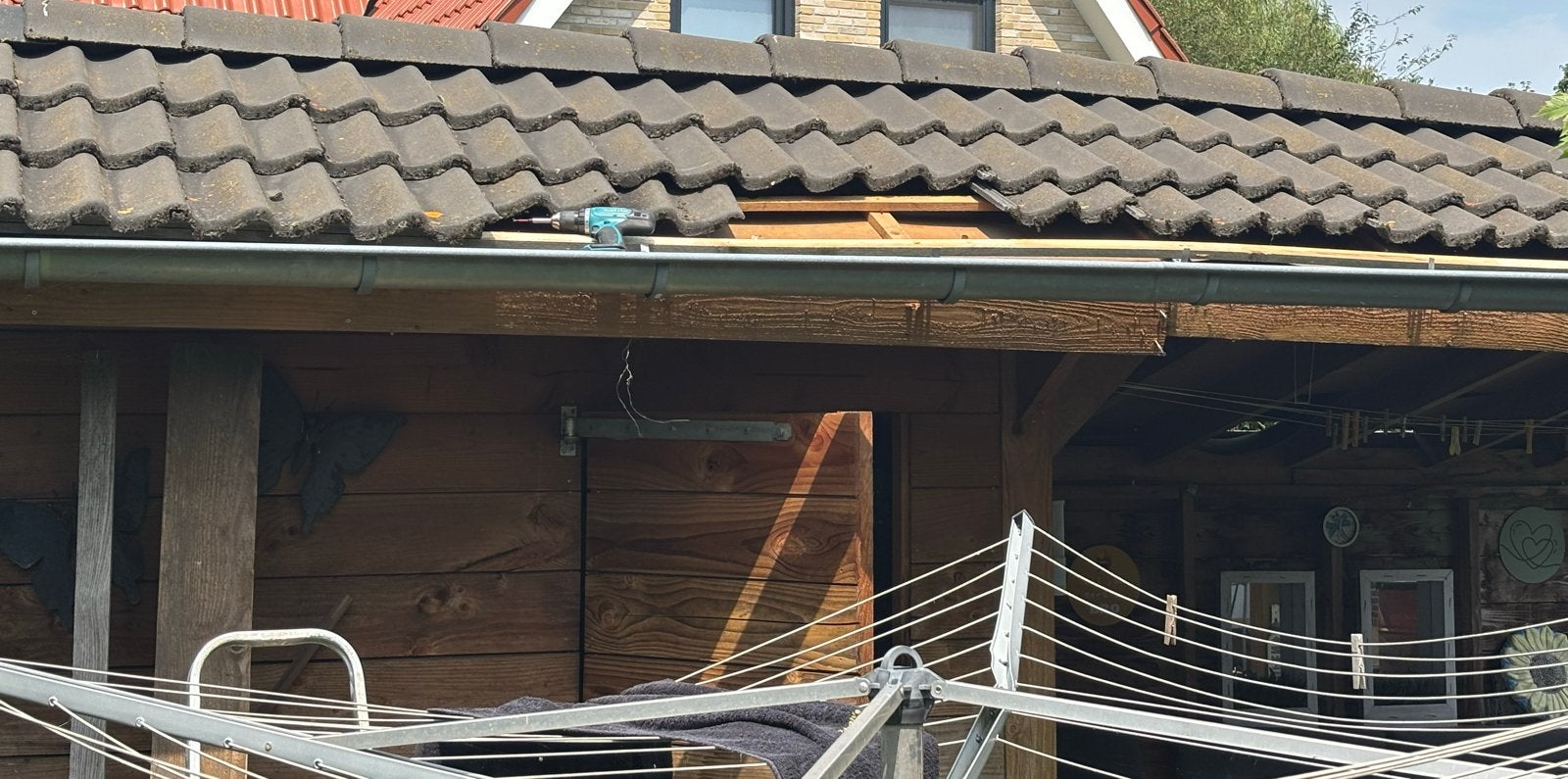 Dakpannen (25m²) met 2x 7m zinken goot, Gebruikt, Steen of Klei, Ophalen of Verzenden, 15 m² of meer