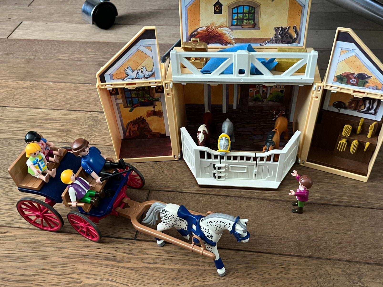Playmobil stal en wagen set, Ophalen, Zo goed als nieuw