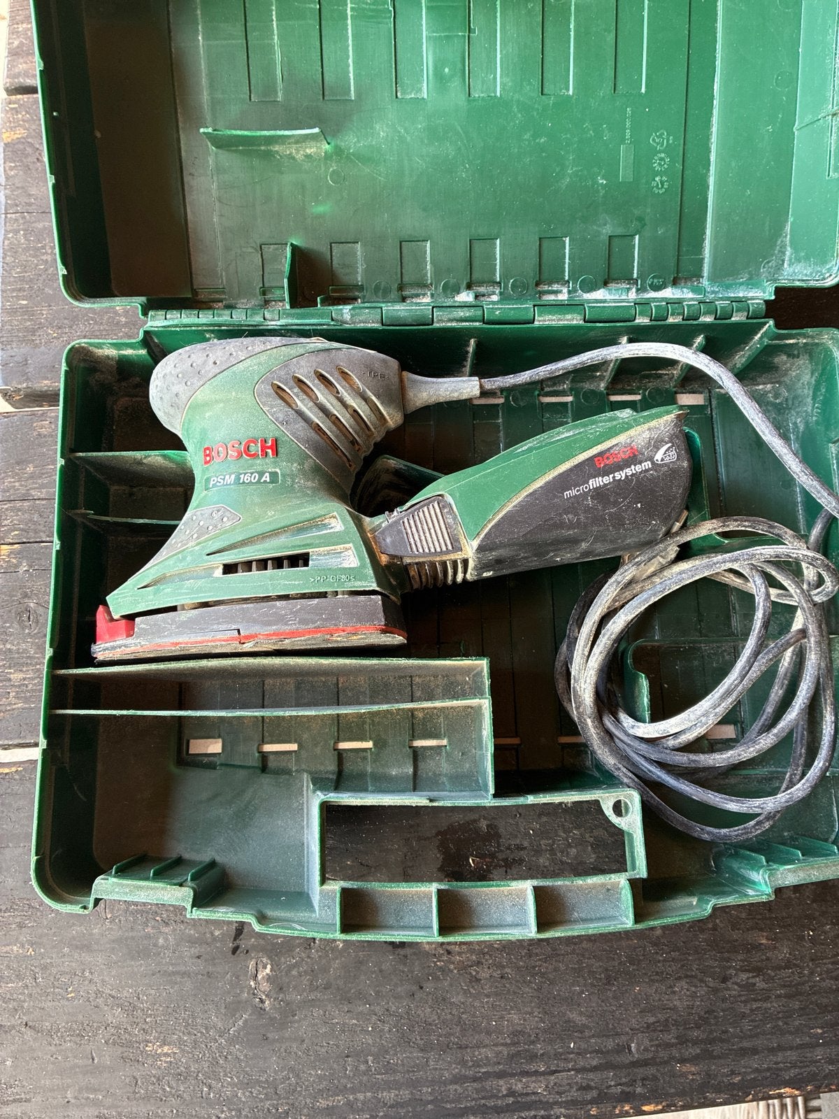 Bosch PSM 160 A Multischuurmachine met microfiltersysteem, Ophalen of Verzenden, Gebruikt, Minder dan 600 watt, Overige typen