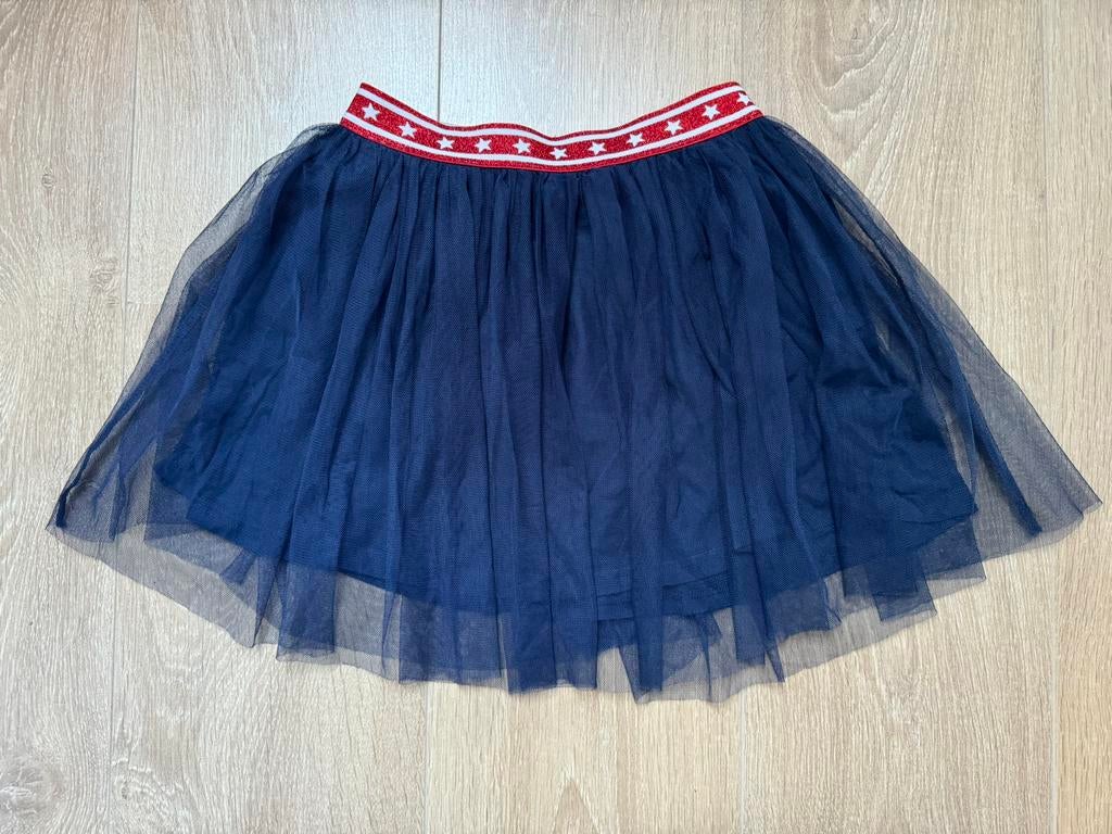 Hema tule rok blauw/rood/wit glitter maat 134/140, Ophalen of Verzenden, Gebruikt, Meisje, Jurk of Rok
