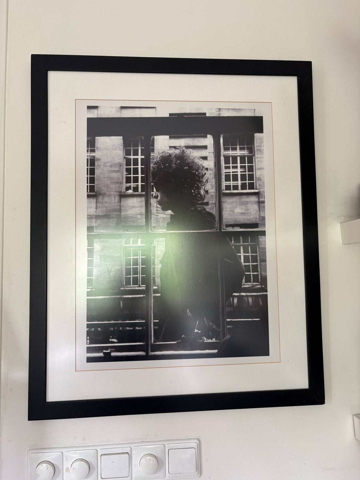 Mirrorpix Bob Dylan 1966 Ingelijste Print Zwart/Wit, Minder dan 50 cm, Oorspronkelijke maker, Ophalen of Verzenden, Print