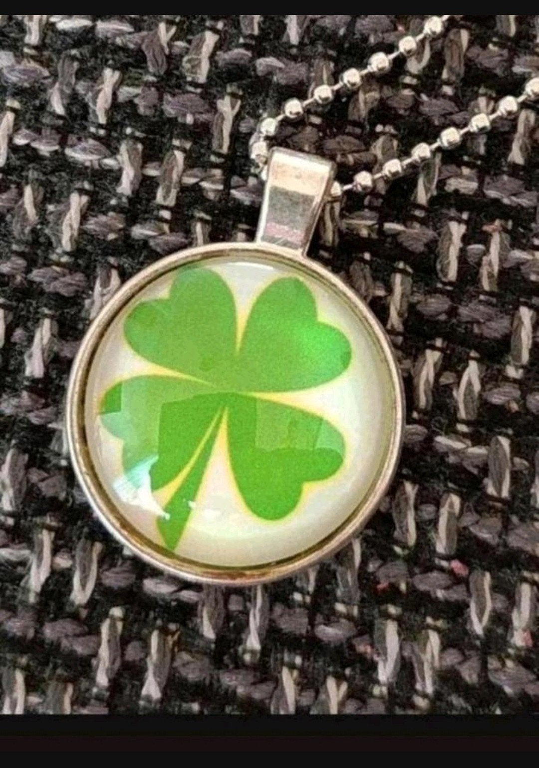 Ketting klavertje vier, Verzenden, Nieuw, Zilver, Met hanger