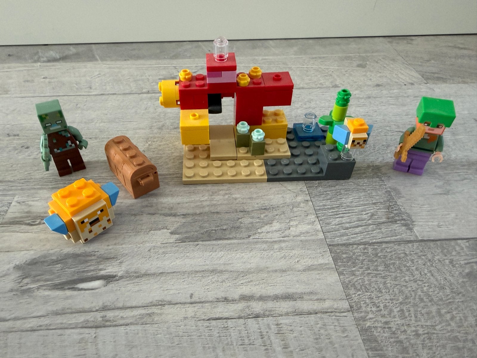 LEGO Minecraft set met figuren en accessoires, Ophalen of Verzenden, Gebruikt, Overige merken