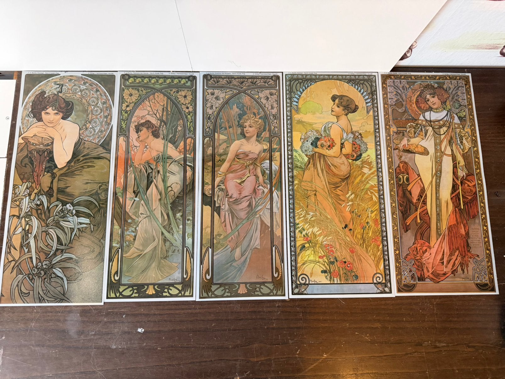 Set Alphonse Mucha Art Nouveau reproducties, Ophalen of Verzenden, Natuur en Biologie