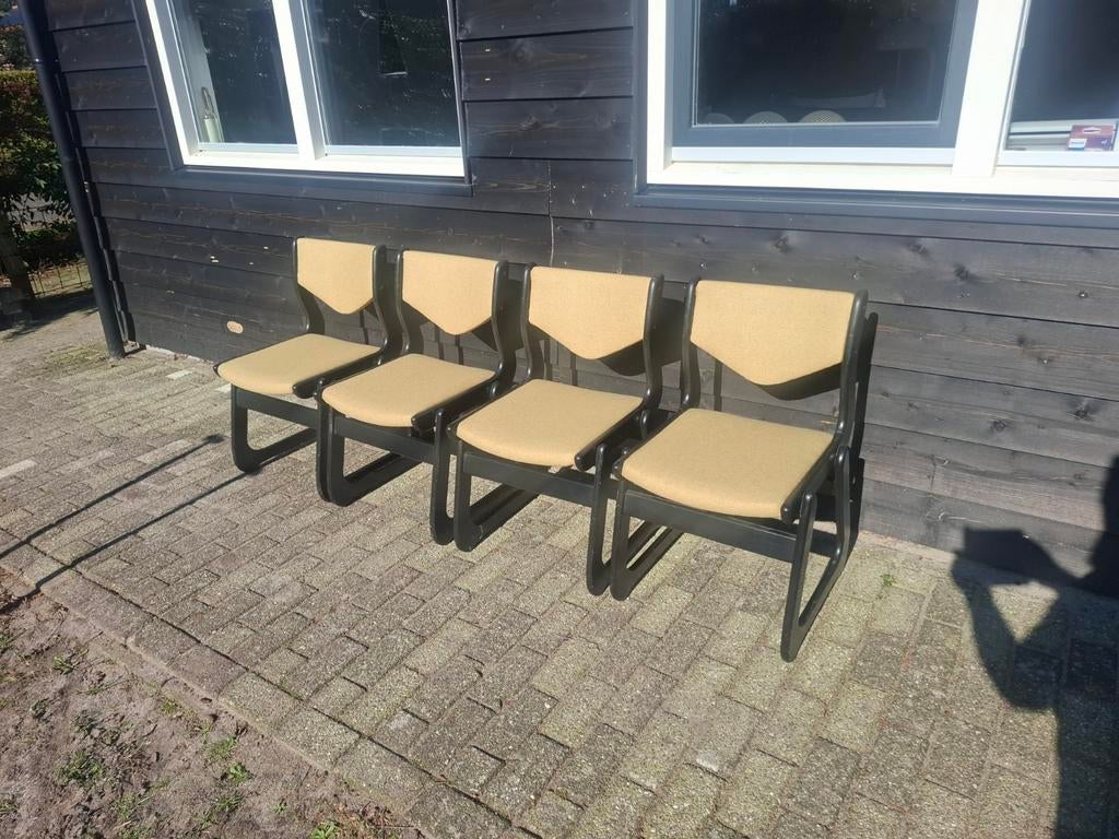 4 Vintage Space Age Eetkamerstoelen, Gebruikt, Overige kleuren, ., Ophalen of Verzenden
