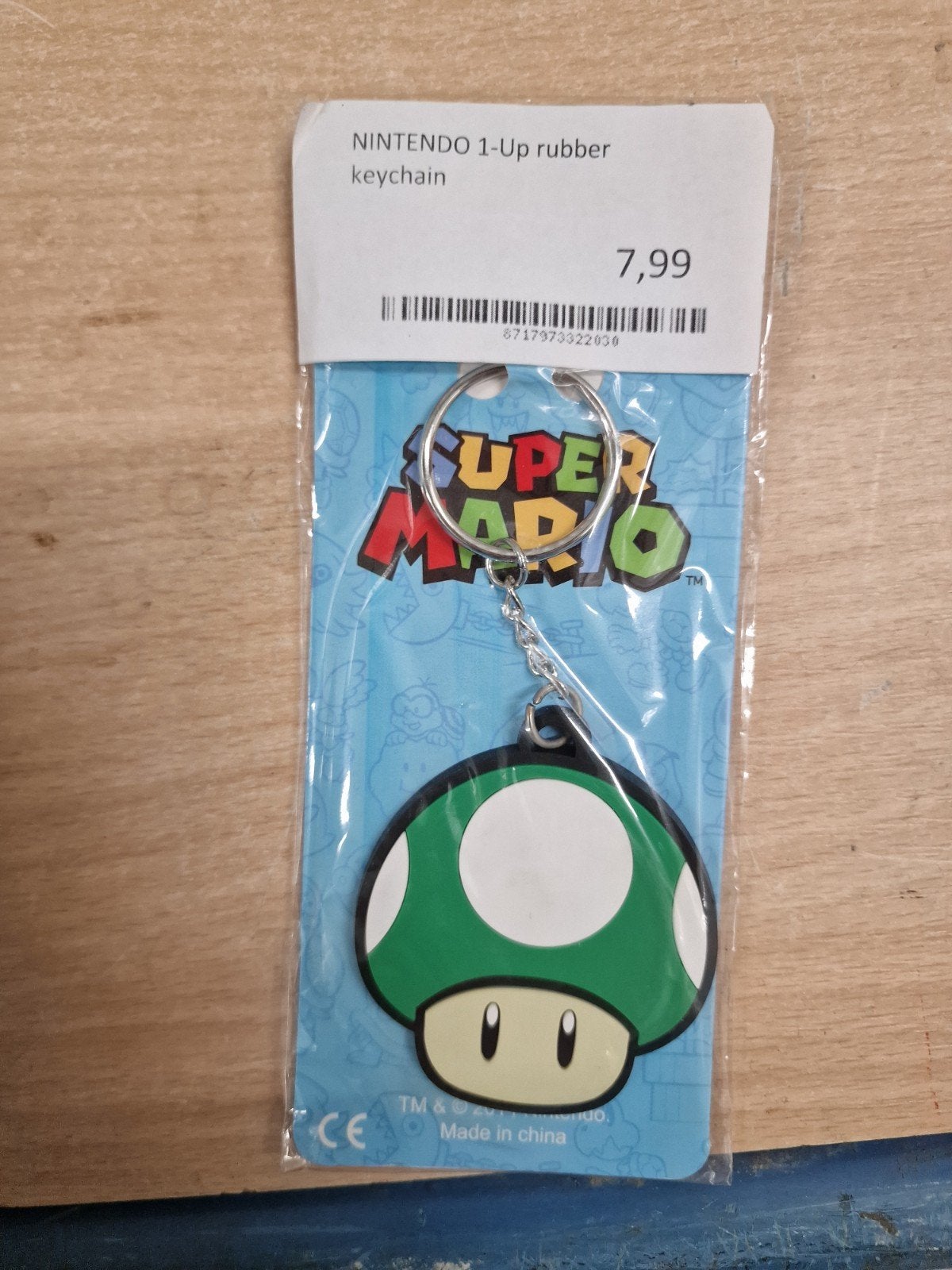 Nieuwe Nintendo Super Mario 1-Up Paddenstoel Sleutelhanger, Verzamelen, Ophalen of Verzenden, Nieuw