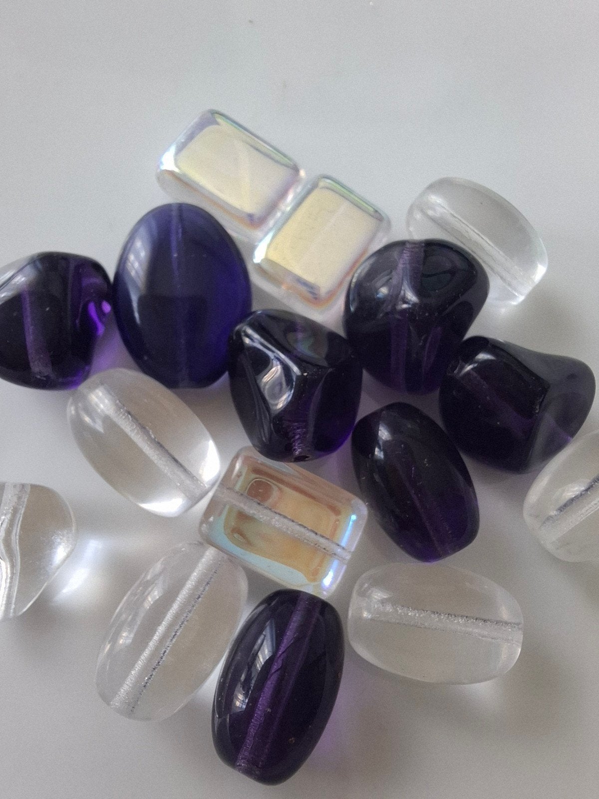 Glaskralen mix paars transparant kralen, Hobby en Vrije tijd, Kralen en Sieraden maken, Kraal, -, -, Nieuw