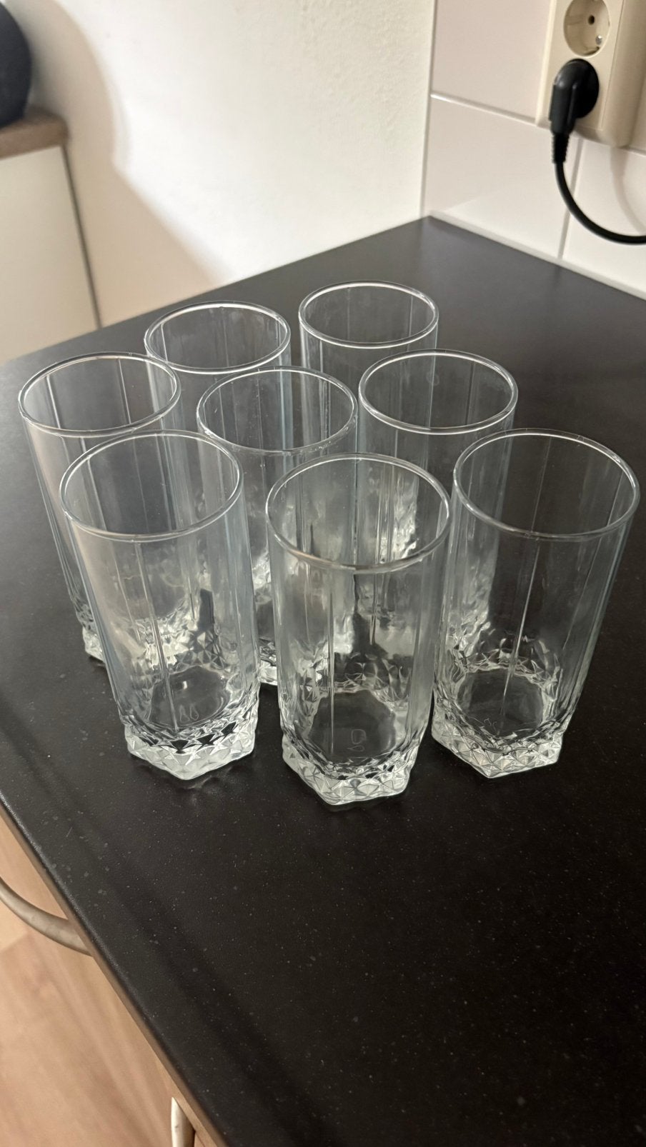 8 water glazen, Ophalen of Verzenden, Zo goed als nieuw, Waterglas