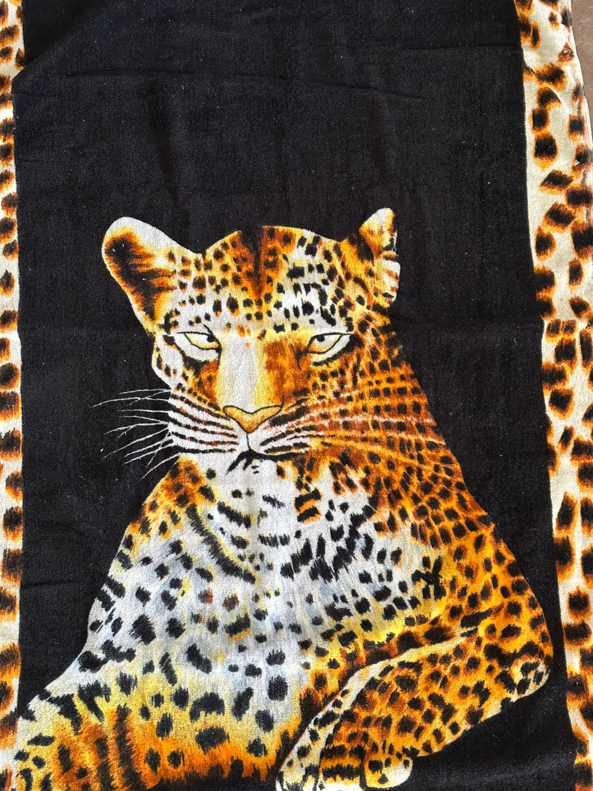 Vintage panter tijger badhandoek, Ophalen, Nieuw, Handdoek