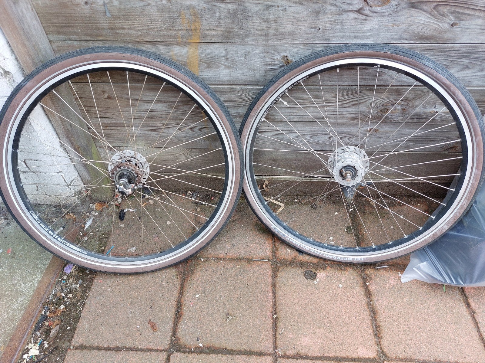set 28 inch nexus 3, Fietsen en Brommers, Gebruikt, Shimano Nexus, Aluminium, Stadsfiets