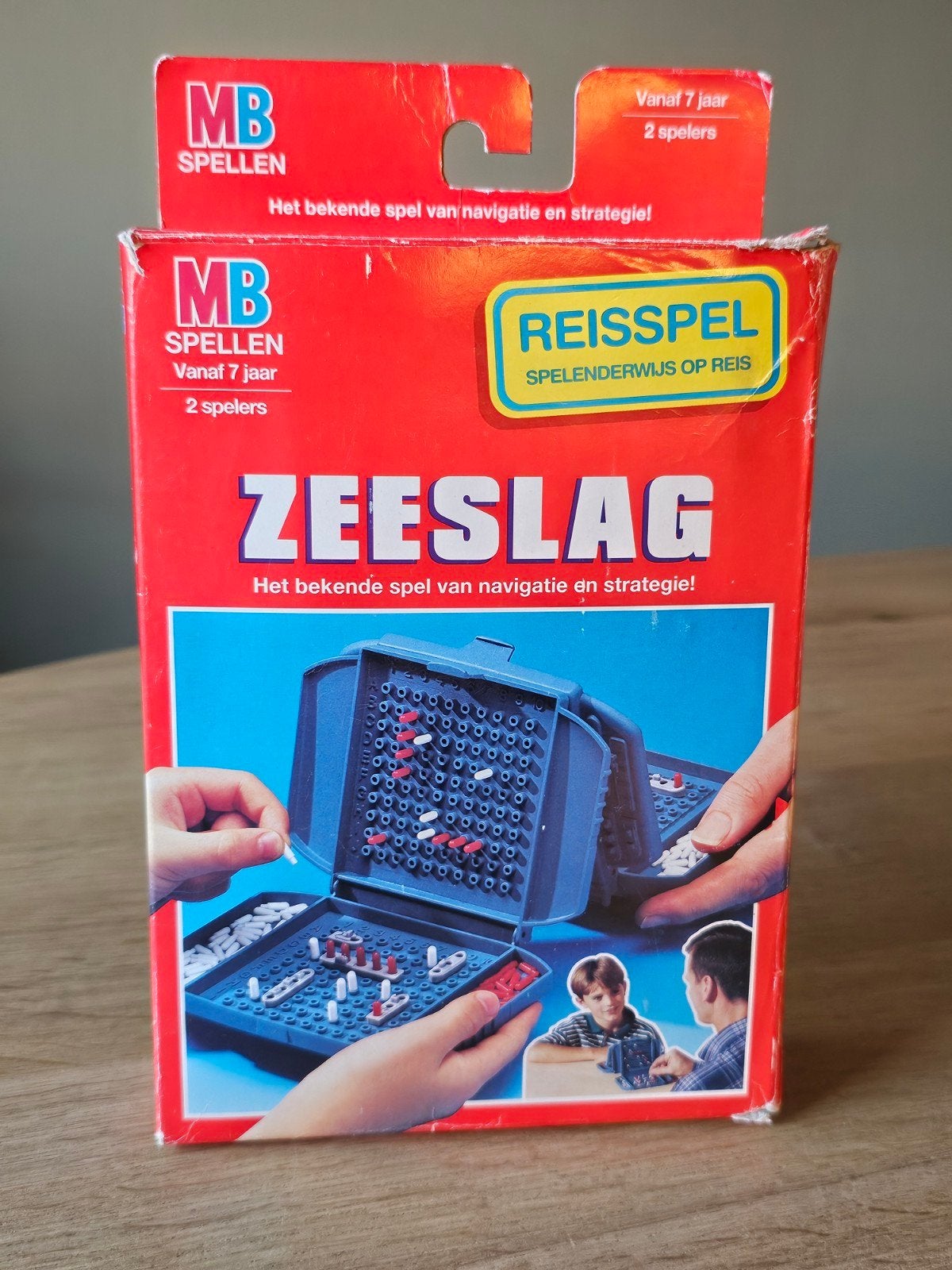 MB Spellen Zeeslag Reisspel – Klassiek Strategisch Bordspel, Een of twee spelers, Ophalen of Verzenden, Zo goed als nieuw, MB Spellen