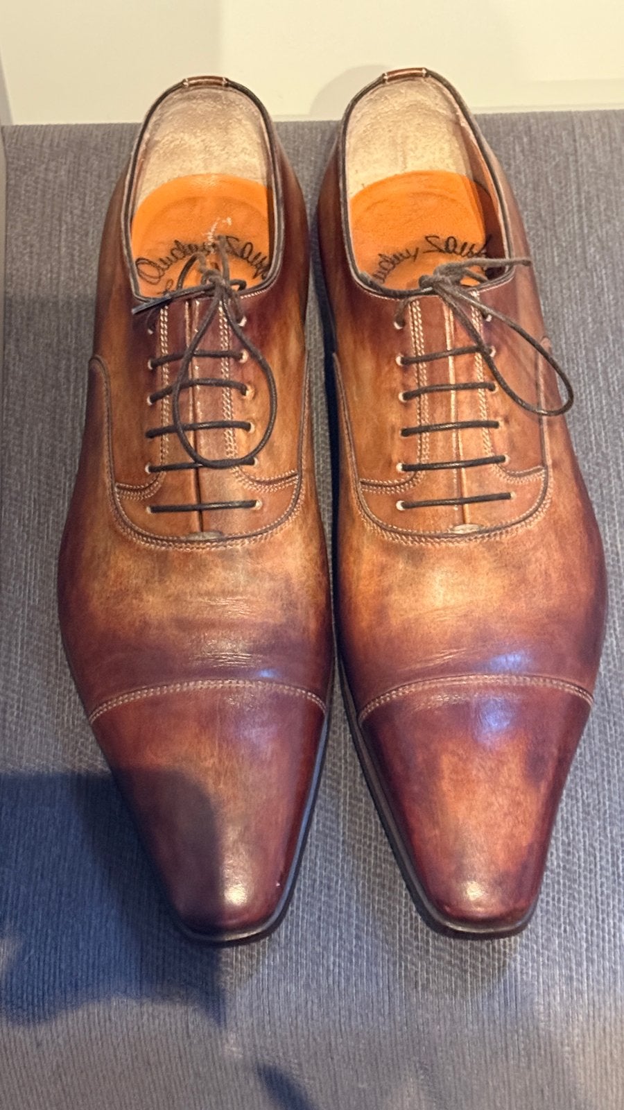 Zo goed als nieuwe Santoni veterschoenen, maat 8,5, Kleding | Heren, Schoenen, Bruin, Ophalen of Verzenden, Zo goed als nieuw