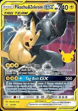 PIKACHU & ZEKROM GX 33/181 - 30TH CELEBRATION (classic), Ophalen of Verzenden, Nieuw, Losse kaart, Foil