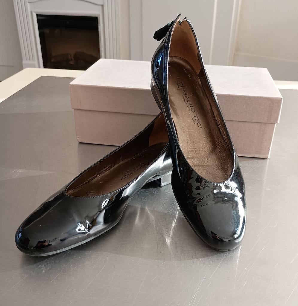 Mauro Teci ballerina's, leer, maat 37,5, Mauro Teci, Zwart, Zo goed als nieuw, Ballerina's