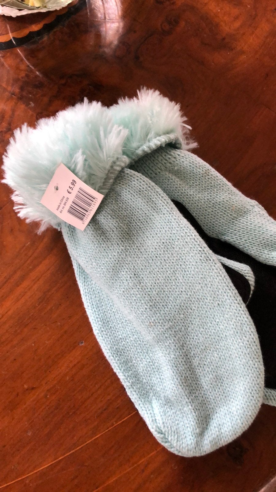 Nieuwe mintgroene wanten met bontrand, Kleding | Dames, Mutsen, Sjaals en Handschoenen, Ophalen of Verzenden, Nieuw, Maat 38/40 (M)