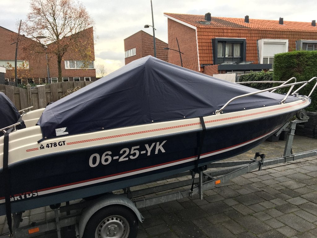 Ryds 478GT consoleboot + 60PK Mercury + Pega trailer, Gebruikt, Elektrische start, 5 m, 2 m