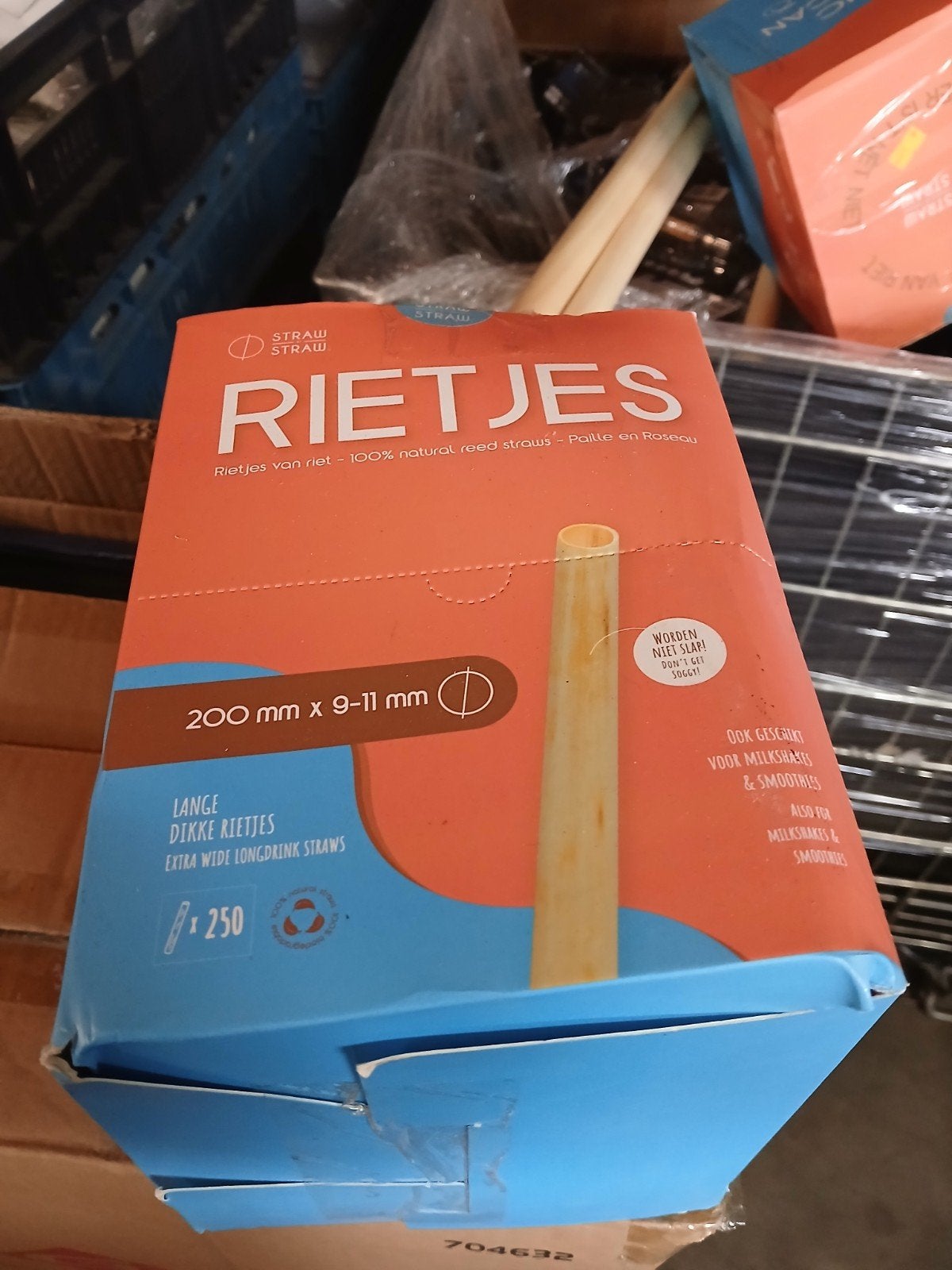 3x 250 Rietjes van riet - 100% natuurlijk - 200mm x 9-11mm, Beige, Overige typen, Nieuw, Ophalen of Verzenden