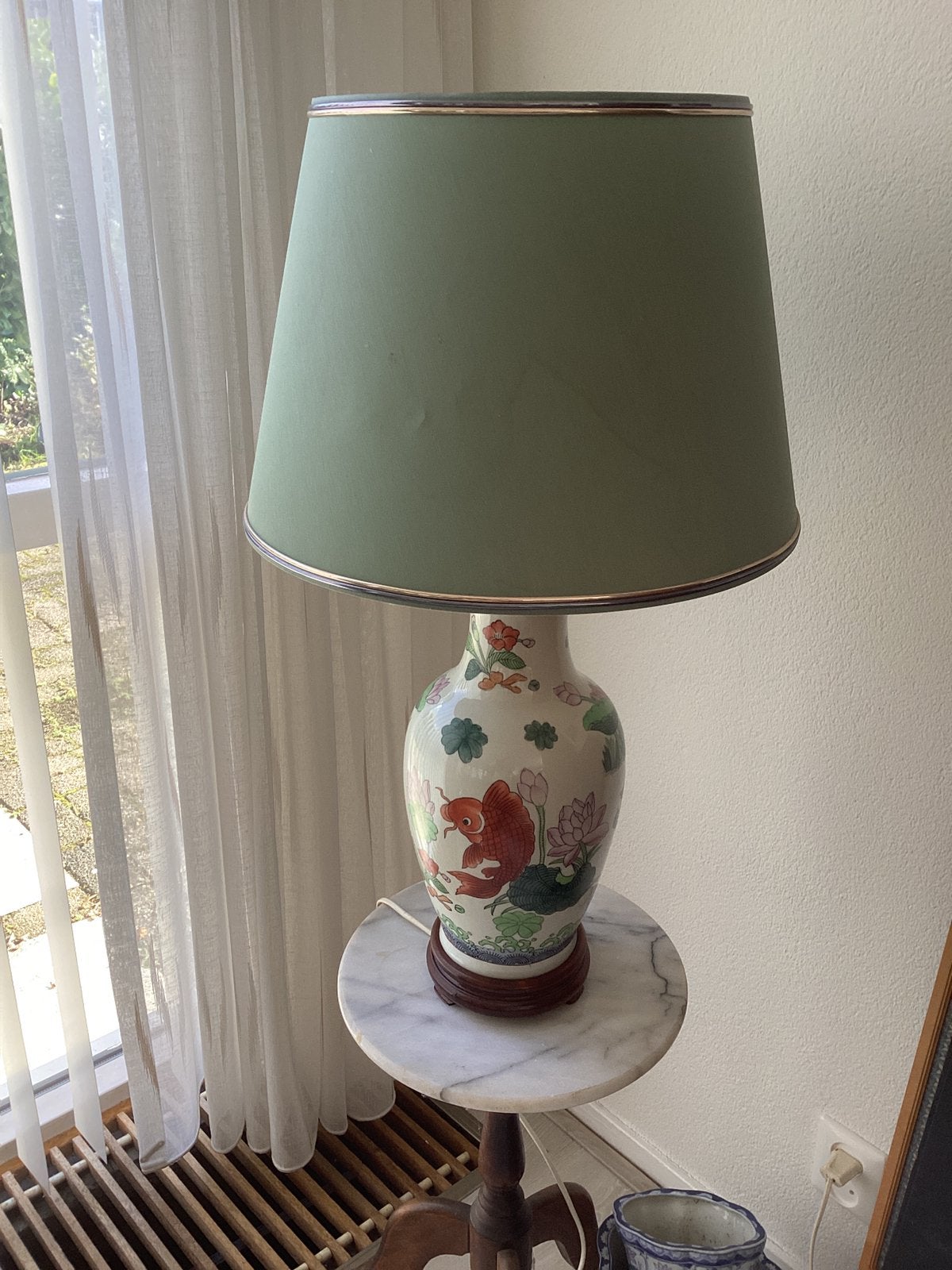 Chinese Schemerlamp Koikarper // hoog 70 cm, Ophalen of Verzenden, Zo goed als nieuw, Schemerlamp