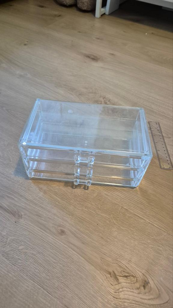 Transparante Make-up Organizer met 3 Lades, Ophalen, Gebruikt, Overige kleuren, Hardcase