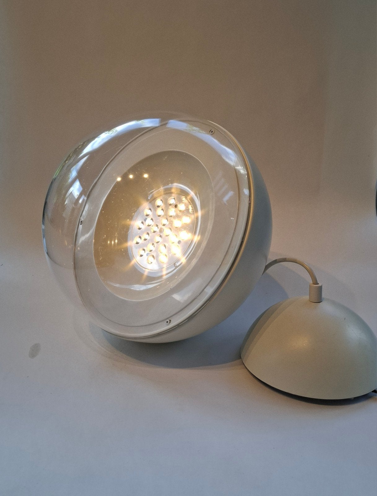 Vintage IKEA Väster Space Age Hanglamp, Bureaulamp, Glas, Art deco, Ophalen of Verzenden