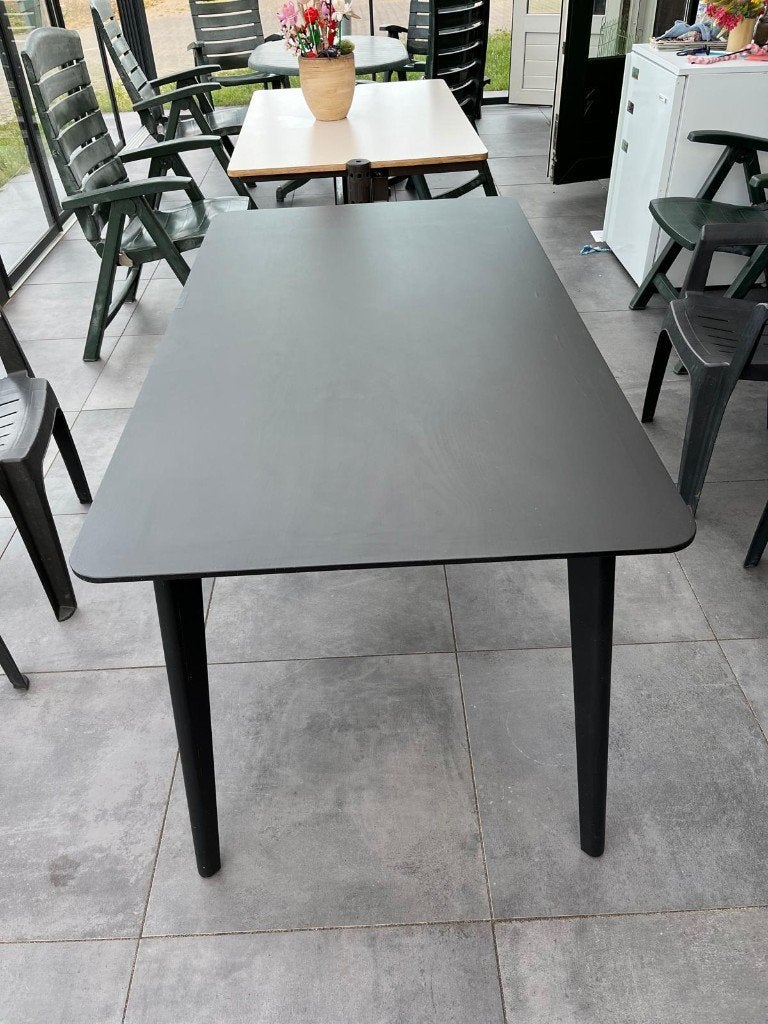 Ikea LISABO Tafel, zwart/essenfineer, 140x78 cm, Huis en Inrichting, Tafels | Eettafels, Ophalen, Gebruikt, 50 tot 100 cm, 100 tot 150 cm