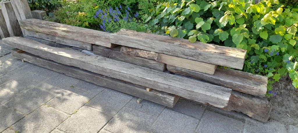Bielzen eikenhout onbehandeld gebruikt Tuinbielzen, Tuin en Terras, Bielzen en Borders, Ophalen