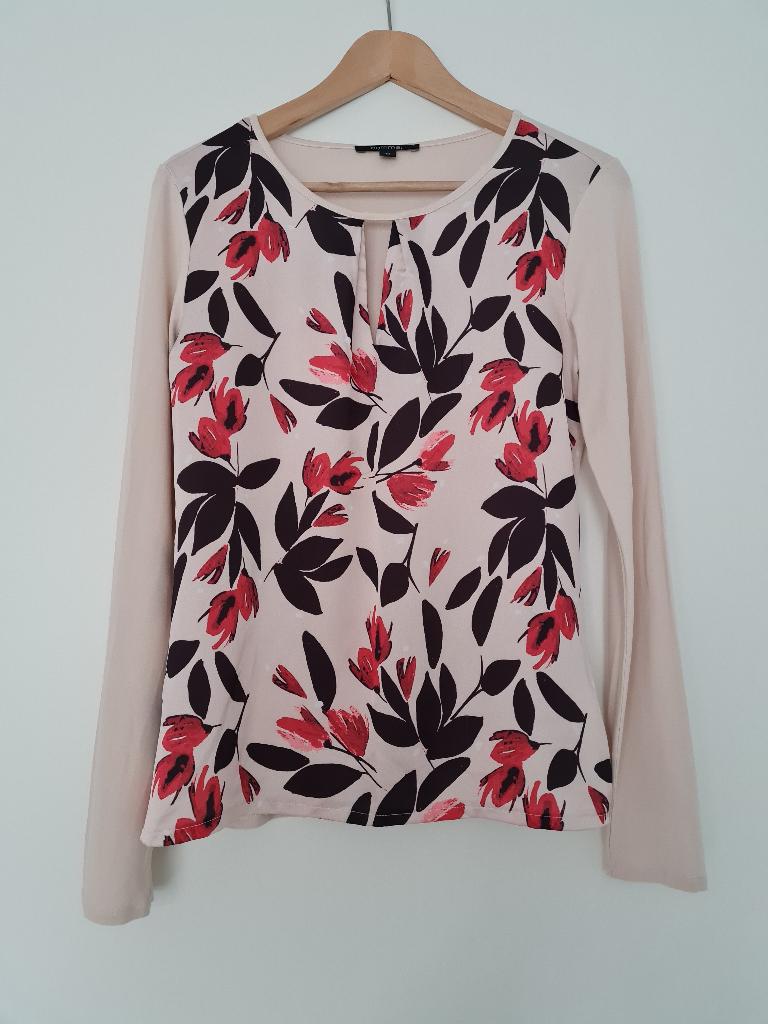 Comma top / longsleeve maat S met motief aan de voorzijde, Lange mouw, Roze, Maat 36 (S), Gedragen