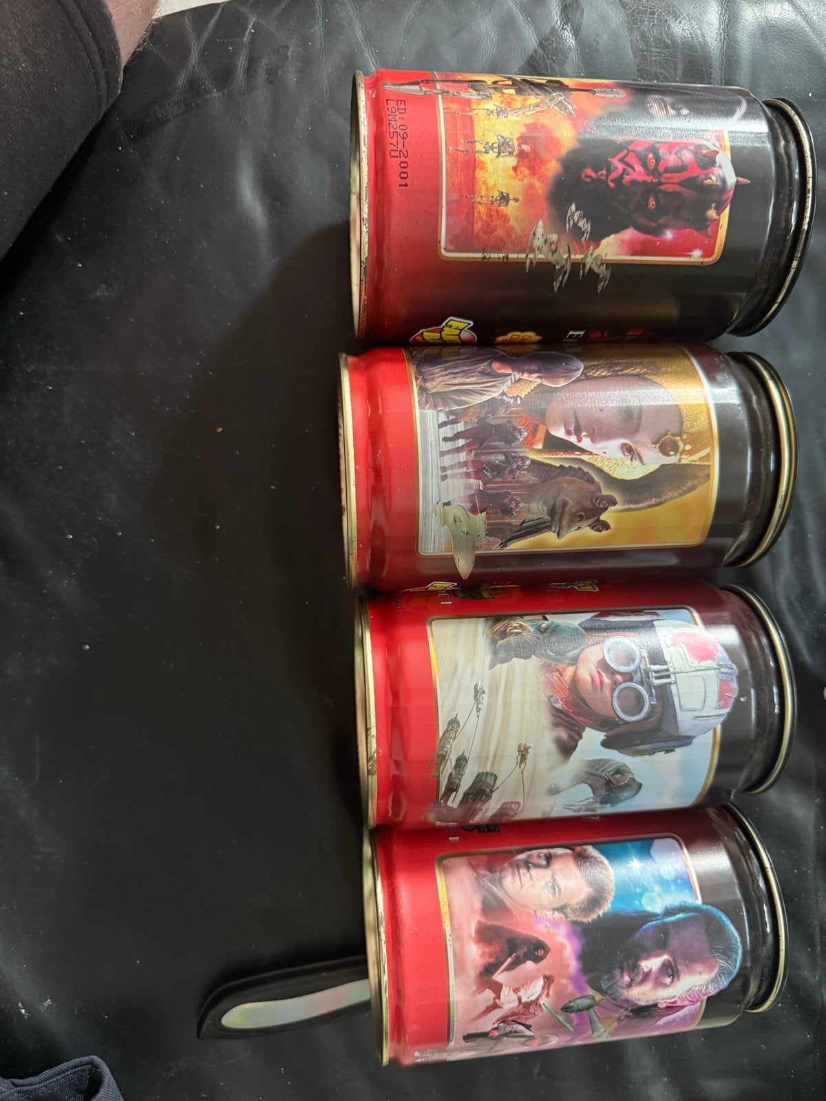 Star Wars Episode 1 Chupa Chups Blikken 16cm hoog (4 stuks), Ophalen of Verzenden, Gebruikt, Gebruiksvoorwerp