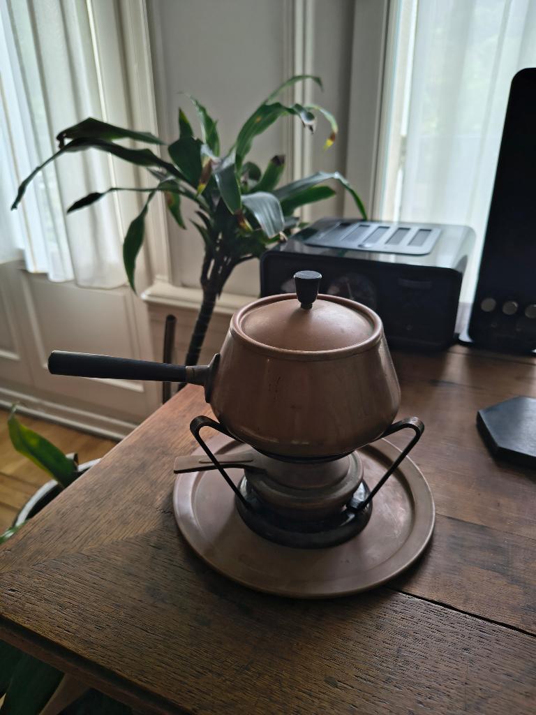 Vintage koperen fondueset van Spring, Witgoed en Apparatuur, Fonduesets, Ophalen, Brander, Fondueset
