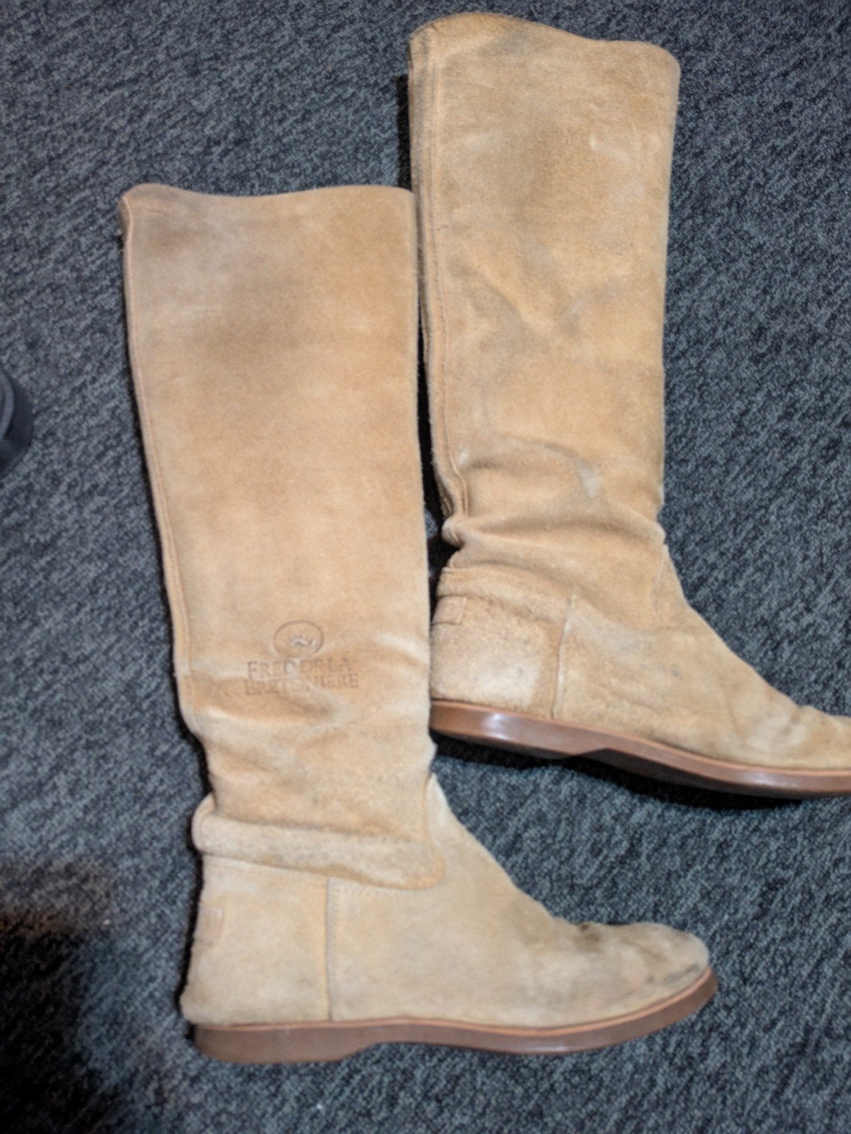 Fred de la Bretoniere suède laarzen, Hoge laarzen, Fred de la Bretoniere, Beige, Ophalen of Verzenden