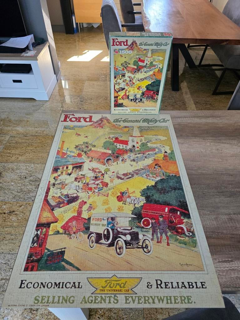 Vintage Ford 'General Utility Car' Puzzel 1500 stukjes, Ophalen of Verzenden, 500 t/m 1500 stukjes