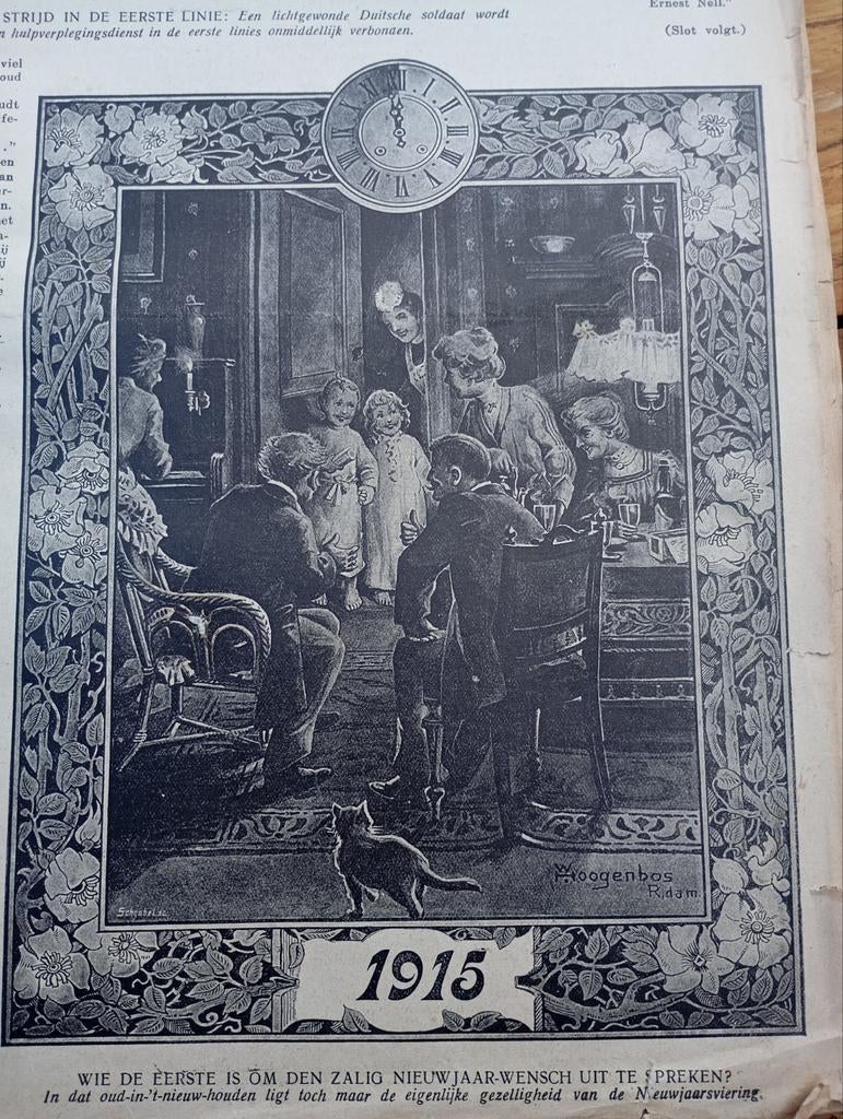Vintage Krant 1915 Nieuw Jaar Wensch NJ Traditie, Ophalen of Verzenden, Voor 1920, Krant