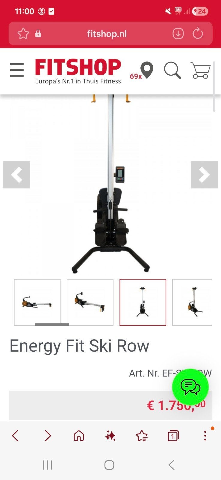 Energy Fit Ski Row - Roeitrainer en Ski-erg in één, Sport en Fitness, Ophalen of Verzenden